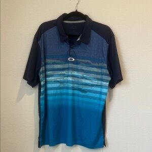 Oakley Men's Blue Gradient Polo Shirt